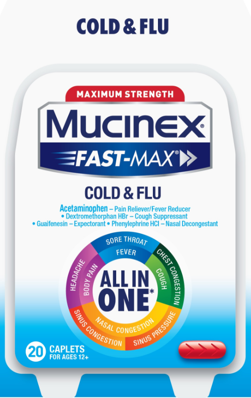 MUCINEX FASTMAX Caplets  Cold  Flu